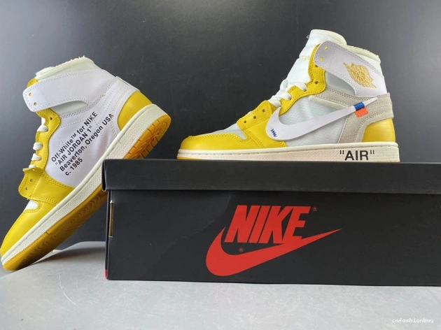 Air Powder White Yellow-Cone Off-White AQ0818-149 1 NRG x Dark Jordan 0823